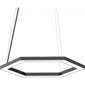 Strip LED Esagón Negro Brillante Ø40cm Lumicom