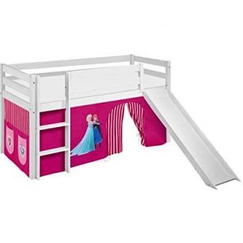 Lilokids Kinderbett Jelle Eiskönigin, Hochbett mit Rutsche, rosa, 208 x 98 x 113 cm