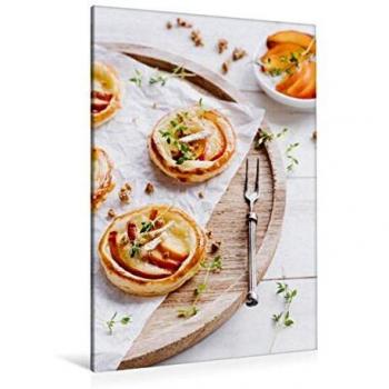 CALVENDO Textildruck 80 x 120 cm – Nektarine-Brie-Blätterteig-Tarts, Heike Sieg
