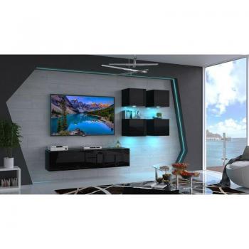Set de Mueble para Televisor Fiona N44 224 cm – Negro Azura