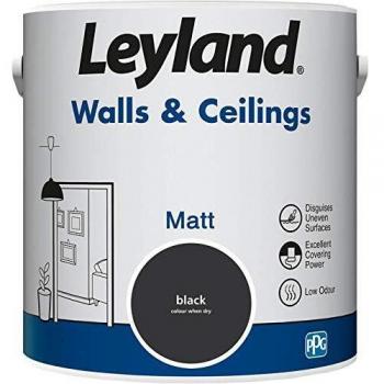 Leyland Matt Walls and Ceilings Black Emulsion Paint