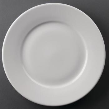 Olympia Athena White Porcelain Plates 254mm (12-Piece Set)