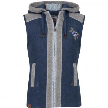 Trachtenweste Damen – SPIETH & WENSKY Grain, 65 cm, Jeansblau