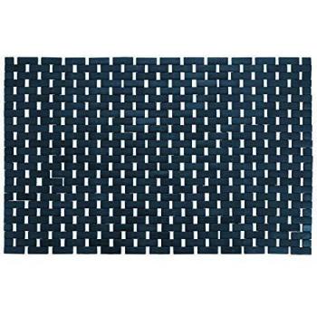 Bamboo Badematte Dunkelblau – WENKO 22108100, rutschfeste Rückseite