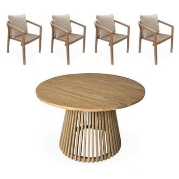 Mesa Acacia 4 Plazas, Dimensiones 120x120x75 cm – Oviedo y Calama