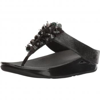 Fitflop Boogaloo Toe Post, Sandalias para Mujer, Plataforma, Negro