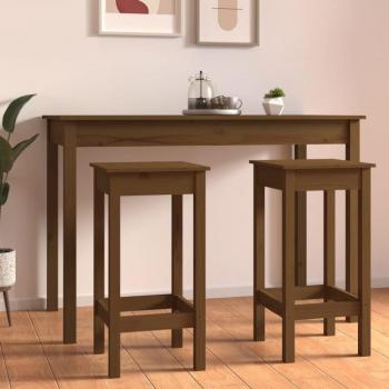 Tabourets de Bar 2 pièces Marron Miel 40x40x78 cm Bois Massif de Pin