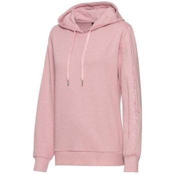 Hüftlanger Hoodie mit seitlicher Stickerei