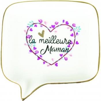 R0488 Keramik-Schale „La Meilleur Maman“ – weiß/rosa