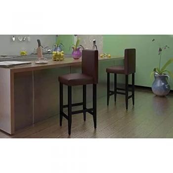 Tabourets de bar similicuir marron foncé 4 pcs