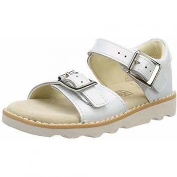 Clarks Crown Bloom T, Sandales Bride arrière Fille, Blanc