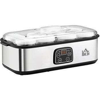 Yogurtera Homcom 30W 1,44L 8 Tarros de Cristal