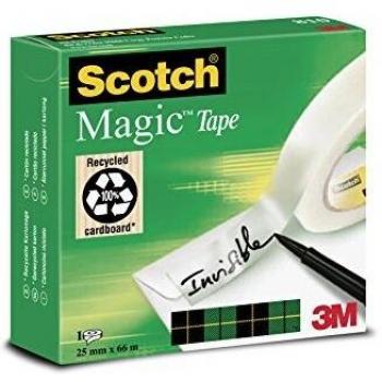 Scotch Magic 810 Invisible Tape Matte Finish 25mm x 66m Clear