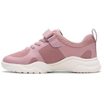 Kids' Dusty Pink Riptape by Clarks Feather Ath – Size 7 Wide