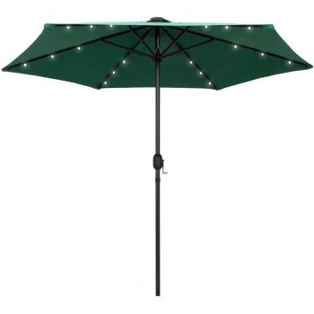 VidaXL's Garden Umbrella with LED Lights and Durable Aluminum Pole