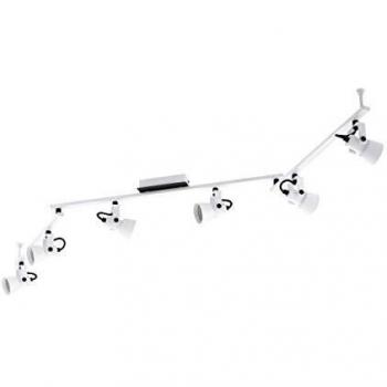 Trillo 6-flammige Deckenlampe, schwenkbare Spots, moderne Deckenbeleuchtung, Weiß und Schwarz