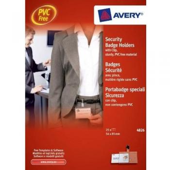 Ausweishalter AVERY Zweckform – 25 transparente Clips, 85 × 54 mm