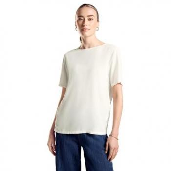 STREET ONE Viskose‑Shirt für Damen 46 – Rundhals, Kurzarm