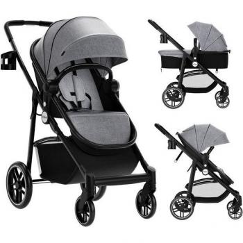 COSTWAY 2 in 1 Babywagen faltbar mit Wiegemodus