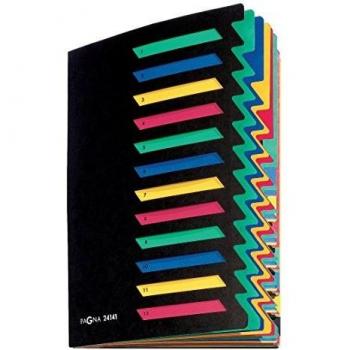 PAGNA Ordnungsmappe SCHREIBTISCHORGANIZER 1-12, 12 Fächer, schwarz