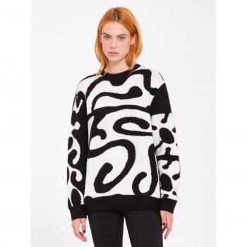 Volcom Women's Zephyr Monochrome Hoodie – Black/White