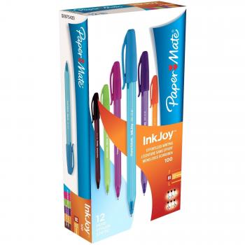 Pack de stylos bille Paper Mate InkJoy 100 Cap, lot de 12