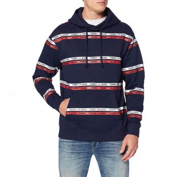 Regular Fit Tommy Jeans Long Sleeve Hooded Top for Men – Blue, S