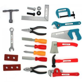 Reparatur-Simulations-Werkzeugset in Kunststoff, Rollenspiel und Puzzle mit Helm