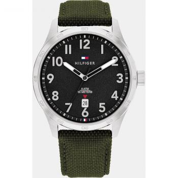 Reloj Tommy Hilfiger Forrest 1710593 Hombre – Acero, Esfera Negra, Correa Verde