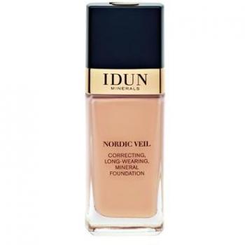 Fond de teint Idun Minerals Nordic Veil Minéral Liquide Longue Tenue 309 Svea, Teinte Warm Medium, 26 ml