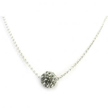 Elegant Gray 'Sissi' Silver Necklace with Crystals