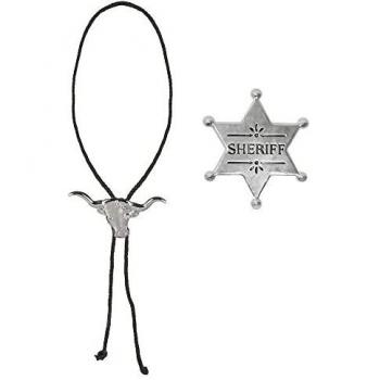 Sheriff‑Kostüm Set „Wild West“ – Cowboy, Kette, Stern
