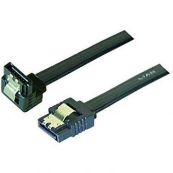 Câble SATA 6GB/s torsadé bas fin sécurisé (noir)