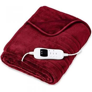 Chauffe Matelas Électrique 200x180cm Bordeaux avec Minuterie