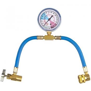 Manguera azul con manómetro R134A para recarga de aire acondicionado