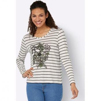 Langarmshirt „Inspirationen“ – Druck‑Tee, 1 Stück (teilweise) – Damen, Rundhals, mehrfarbig bedruckt