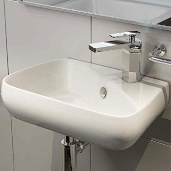 Wandbefestigtes Waschbecken Keramik 45 cm x 27 cm x 15 cm – H91