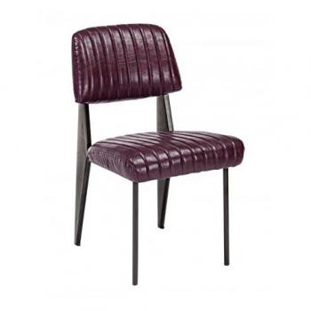 Sedia Nelly Acciaio Verniciato Bordeaux Vintage