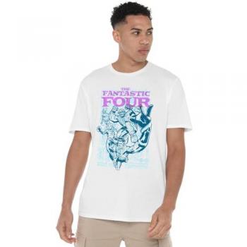 Marvel Fantastic Four Lineart Heroic First Family Top – White Edition