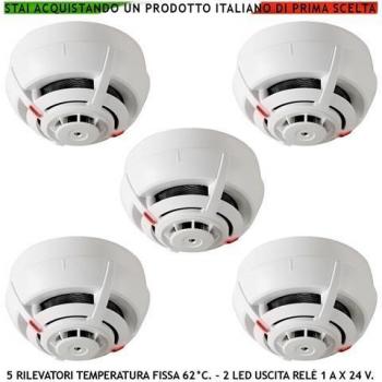 RILEVATORI TEMPERATURA 62°C 5 Sensor Relè Stato Impianto