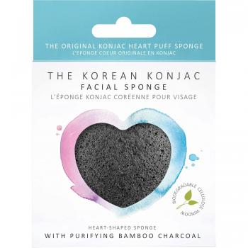 Spugna Viso Konjac a Forma di Cuore con Carbone di Bambù