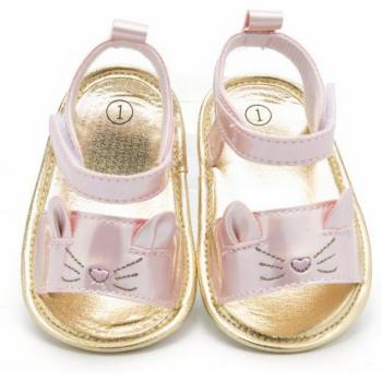 Sandalias de Bebé Recién Nacida “Gato Dorado”