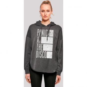 Premium Damenkapuzenpullover F4NT4STIC “Panic At The Disco” Block Text – Größe XL – Grau (Charcoal)