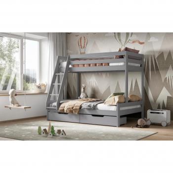 Noomi Nora Solid Wood Triple Bunk Bed with Desk