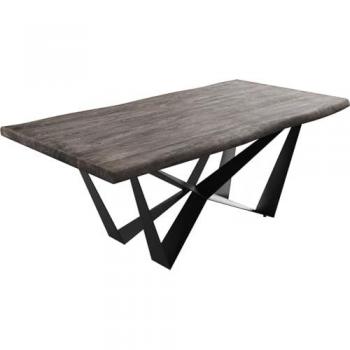 XL Esstisch Edge 200x100 Akazie Platin Schwarz