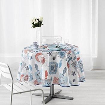 Nappe Antitache Rondelle Cap Ferret 180cm Bleu Paris Prix sans Tissage
