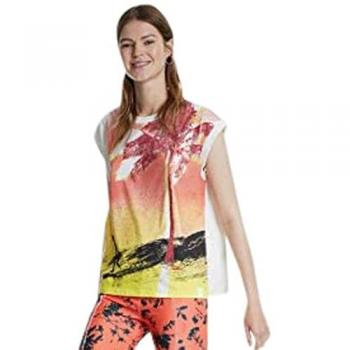 Top a Maniche Lunghe Palmetto Bianco 1000 M Donna