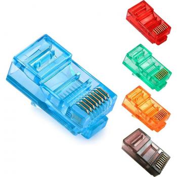 Lote de 50 Módulos RJ45 Red con Conector Oro y Cabezales de Cristal