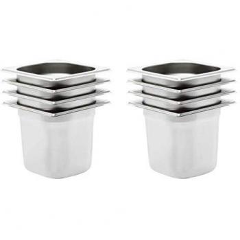 Stainless Steel Gastronorm Containers 8 pcs GN 1/6 150 mm