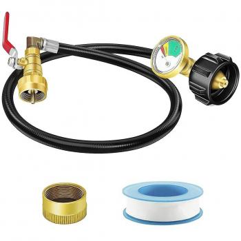 Kit de recarga de propano con manguera, manómetro y válvula